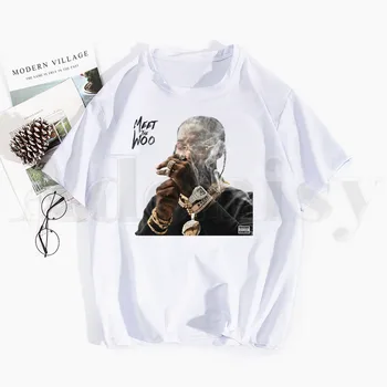 Pop Dūmų - Patenkinti Woo Reperis Muzikos T Shirts Pavasario Viršūnių Tees Vyrai Moterys Trumpomis Rankovėmis Atsitiktinis Marškinėliai Streetwear Juokinga