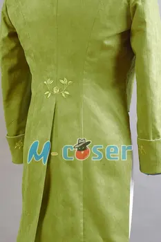 Prince Charming Kostiumas Žalia Uniforma Suit Apranga Kailis Cosplay Kostiumų Kostuem Pilnas komplektas