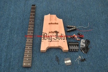 Pusgaminiai Begalvis Elektrinio Boso Gitara,Raudonmedžio Kūną su Visa įranga Nr. Dažų BJ-126