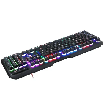 REDRAGON K506 Kentauras Išjungti tyliai 7 spalvų vaivorykštė apšvietimu viso dydžio klaviatūros žaidimas su juoda skaičių klaviatūra