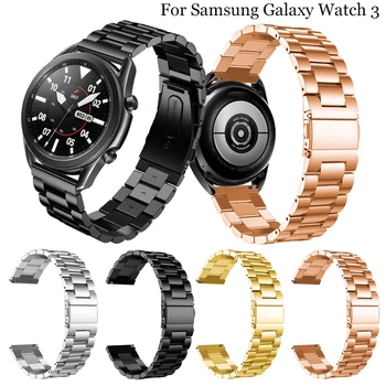 Samsung Galaxy Žiūrėti 3 45mm 41mm Dirželiai, Apyrankės Samsung Galaxy Watch3 Nerūdijančio Plieno Metalo Dirželis Watchband