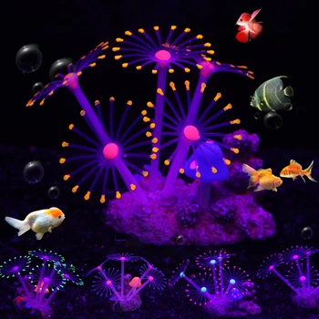 Silikono Žėrintis Dirbtinio Žuvų Bakas Akvariumas Koralų Augalai Po Vandeniu Ornamentu Žuvų Bakas Akvariumas Dekoro Priedai D30
