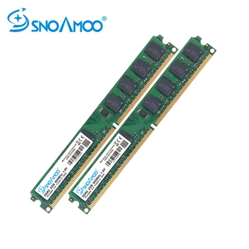 SNOAMOO Naujas DDR2 (2pcsX2GB) Ram 2GB 800MHz PC2-6400U 1.8 V CL6 240Pin non-ECC Desktop Memory Dimm Garantija
