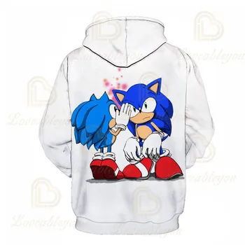 Sonic The Hedgehog 3D Spausdinimo Vaikams, Suaugusiems, Susagstomi megztiniai su Gobtuvu Hoodies Puloveriai Viršutiniai drabužiai Unisex sportiniai Kostiumai Streetwear