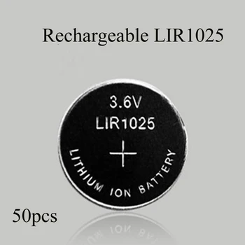 Soravess 5VNT 3,6 V LIR1025 Lithiium lir Jonų Baterija 8mAH Li-ion Mygtuką Moneta Ląstelių Pakeisti Už CR1025 CR 1025