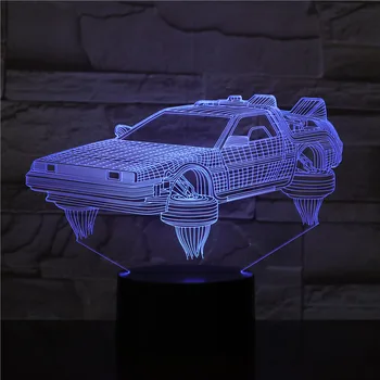 Touch USB Patalpų Apšvietimas Automobilio Formos Mažas Naktį, Šviesos, Naujumo led 3D Vaizdo Nakties Šviesa 7 Spalvų Permainingi Stalo Lempos 3D-2315