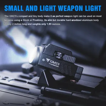 TrustFire GM23 pistoletas Pistoletas Šviesos 800 Liumenų Glock Taktinis LED Ginklas bėginių Žibintuvėlis Pistoletas USB Įkraunamas Žibintuvėlis