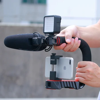 Ulanzi U-Grip Pro Triple Batų Kalno Vaizdo Stabilizatorius Tvarkyti Vaizdo Rankena Telefono Kamera Vaizdo Įrenginys Rinkinys, skirtas 
