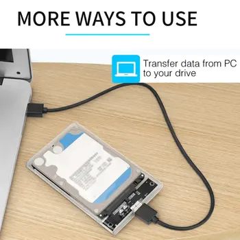 USB3.0 Kietojo Disko Dėžutė 2.5 Colių Nuoseklųjį Prievadą III Kietosios būsenos SSD Mechaninė Varžtas-nemokamai Skaidraus Mobiliojo Kietojo Disko Dėžutė