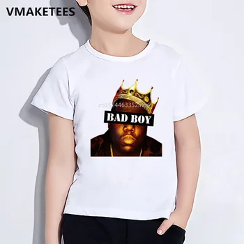 Vaikai Amerikos Hip-Hop Reperis Žvaigždės Notorious Big Print T-shirt Girls & Boys 