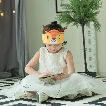 Vaikai Ausinių Laidinio Ausinės Miega Akių Kaukė Animacinių filmų Elnias Minkštas Music Headset Vaikams Berniukams, Mergaitėms Dovanų