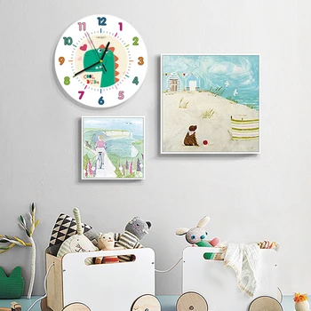 Vaikai Sieninis Laikrodis Modernaus Dizaino Vaikų Digital 3D Sieniniai Laikrodžiai, Namų Dekoro Medinis Laikrodis Virtuvės Skylanders Kamasutra Antik 40B079