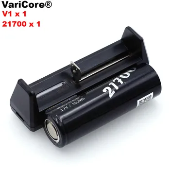 VariCore V1 18650 Smart baterija, Įkroviklis + 1PCS VariCore 21700 Li-ion Baterija 3.7 V 4100mA V-21D 35A Maitinimo baterijos E-cigarettey