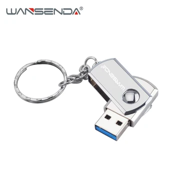 WANSENDA Metalo USB Flash Ratai Sukami Pen Drive 8GB 16GB 32GB 64GB 128GB 256 GB Didelės Spartos USB 3.0 Pendrive su Key Chain