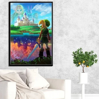 Zelda legenda vaizdo žaidimas, drobė, tapyba žaidimas, Plakatų ir grafikos Cuadros Sienos Meno Nuotrauką gyvenamojo Kambario, Vaikų kambario Dekoro