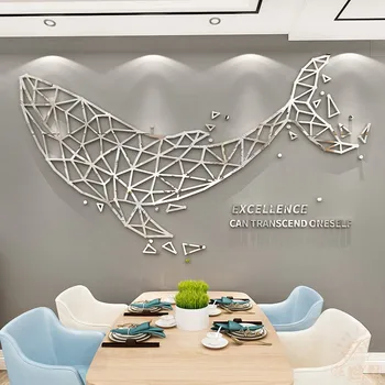 Šiaurės INS geometrinis gyvūnų Akrilo Siena Lipdukas 3D stereo kambarį Įėjimo restoranas fone patalpų Išdėstymas Siena Lipdukas