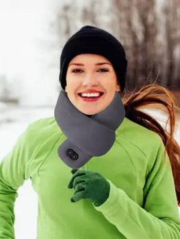 Žiemą Šildomas Šalikas Vibracijos Masažo Neckerchief vandeniui USB Įkrauti Dvigubas jungiklis Šalikas Dviračiu, lauko sportas